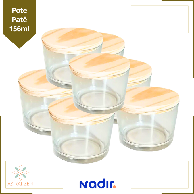 Pote de Vidro Patê 156ml Copo Pra Vela Doces Geleias Patês Lembranças Com Tampa - 10 Unids