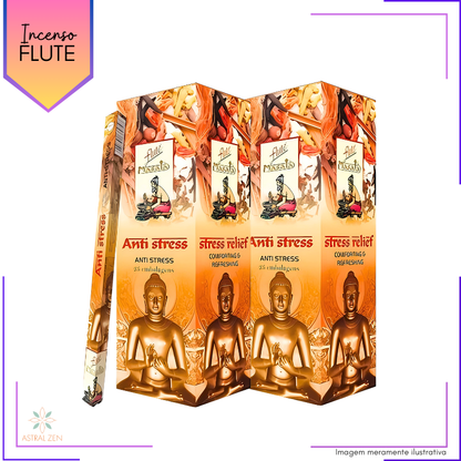 Incenso Massala Flute Anti Stress - Kit com 4 Iguais ou Variados