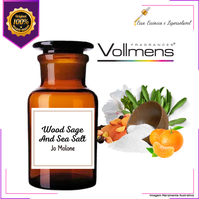 Essência Concentrada Wood Sage And Sea Salt Vollmens Para Aromatizador - Sabonetes - Velas - Perfumes 500g