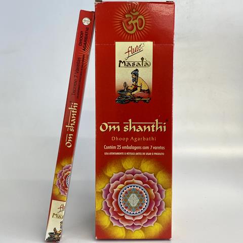 Incenso Massala Flute Om Shanthi - Kit com 4 Iguais ou Variados