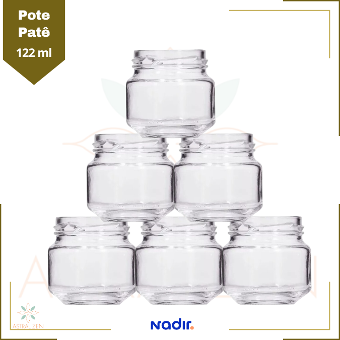 Pote de Vidro Patê 122ml Doces  Bolos Geleias Lembranças Sem Tampa 50unds ou 100unds