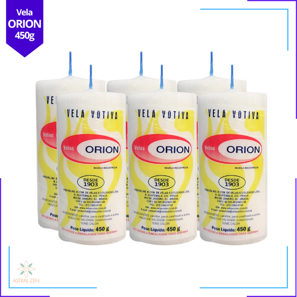 Vela Votiva Orion 9 dias 100% Parafina Pura 450 gramas