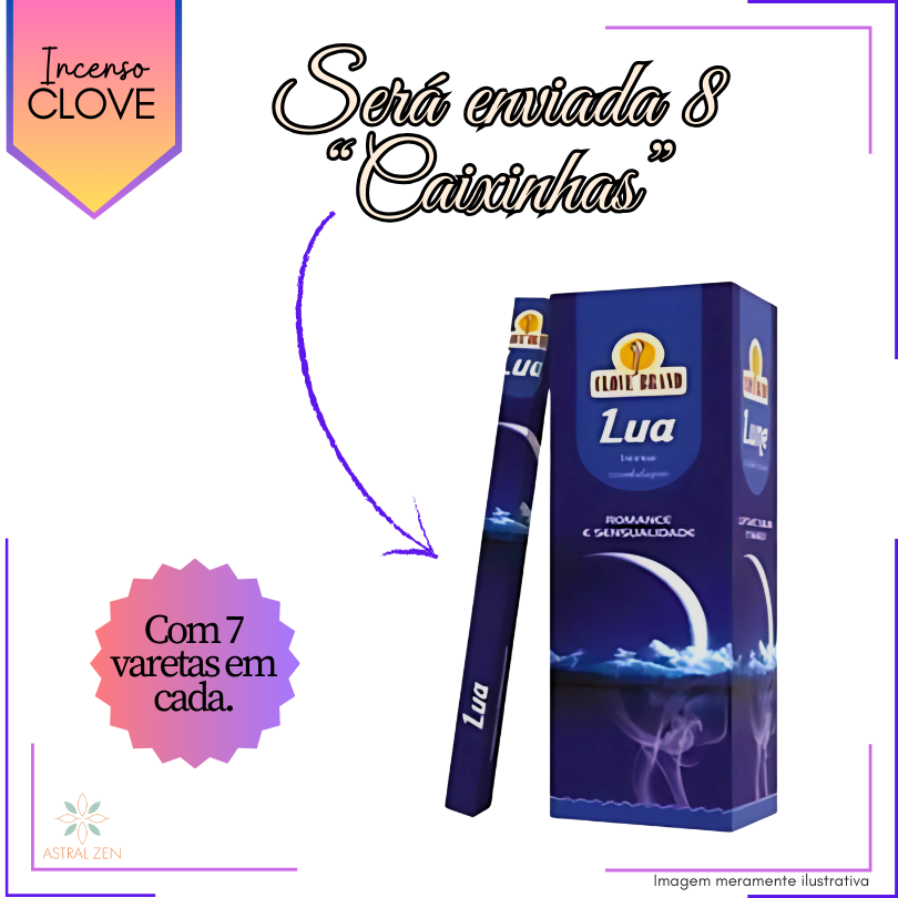 Incenso Clove Brand Lua - Kit com 8 Iguais ou Variados