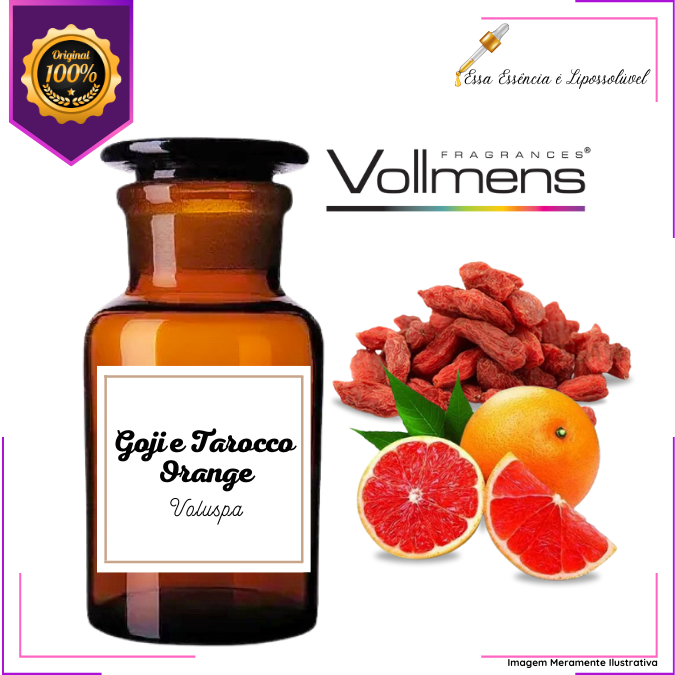 Essência Concentrada Goji e Tarocco Orange Vollmens Para Aromatizador - Sabonetes - Velas - Perfumes