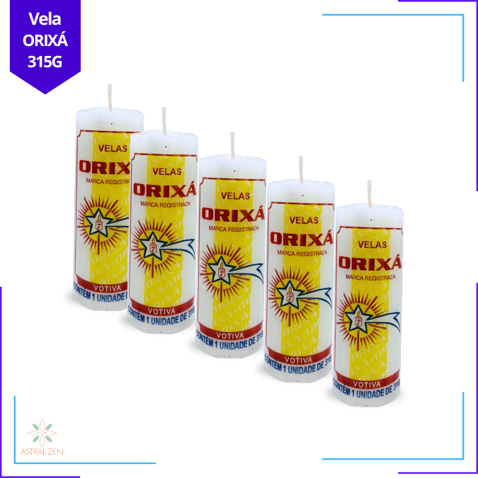 Vela Branca Votiva Anjo da Guarda Orixá Vela Sete 315 Gramas 100% Parafina Pura 8 Dias