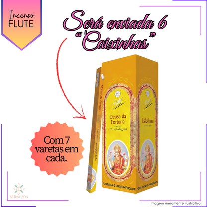 Incenso Flute Deusa da Fortuna - Kit com 6 Iguais ou Variados