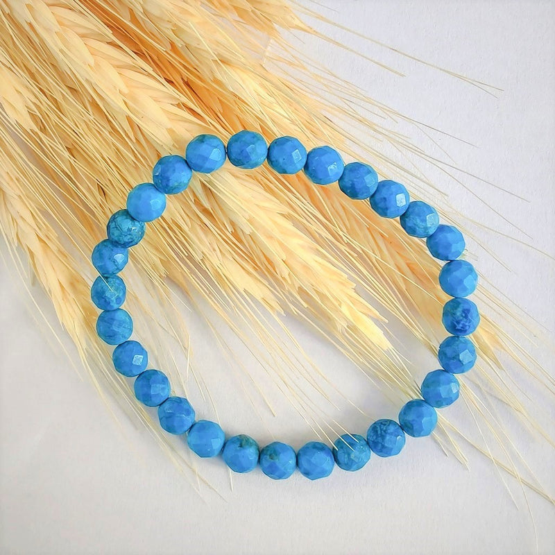 Pulseira de Turquesa Azul 6mm