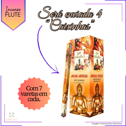 Incenso Massala Flute Anti Stress - Kit com 4 Iguais ou Variados