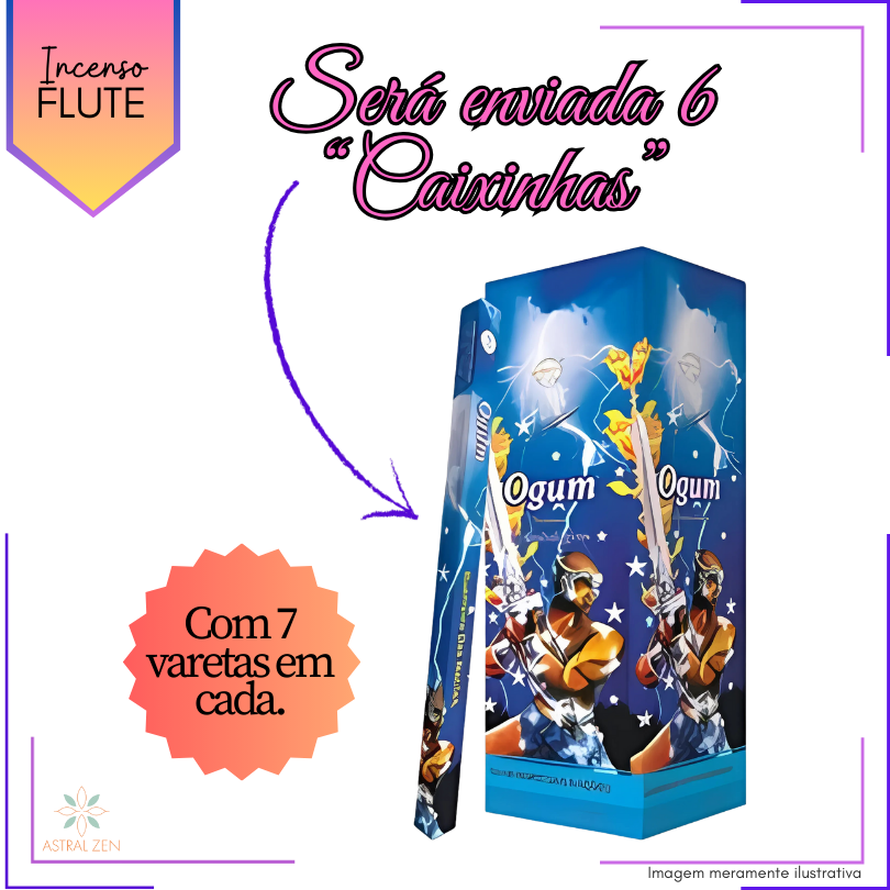 Incenso Flute Ogum - Kit com 6 Iguais ou Variados