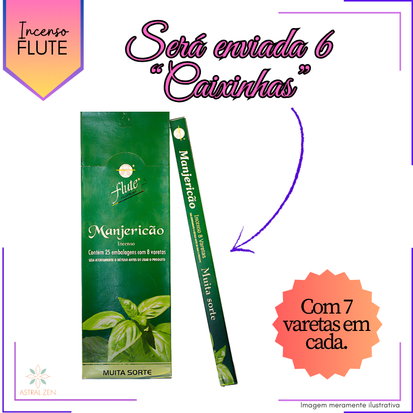 Incenso Flute Manjericão - Kit com 6 Iguais ou Variados