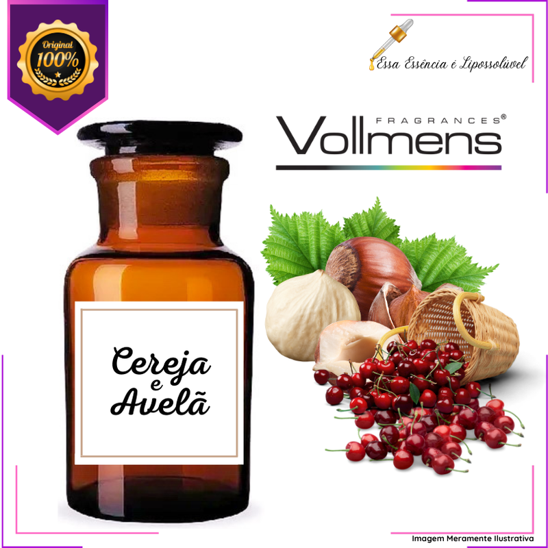 Essência Concentrada Cereja com Avelã Vollmens Para Aromatizador - Velas - Sabonetes - Perfumes