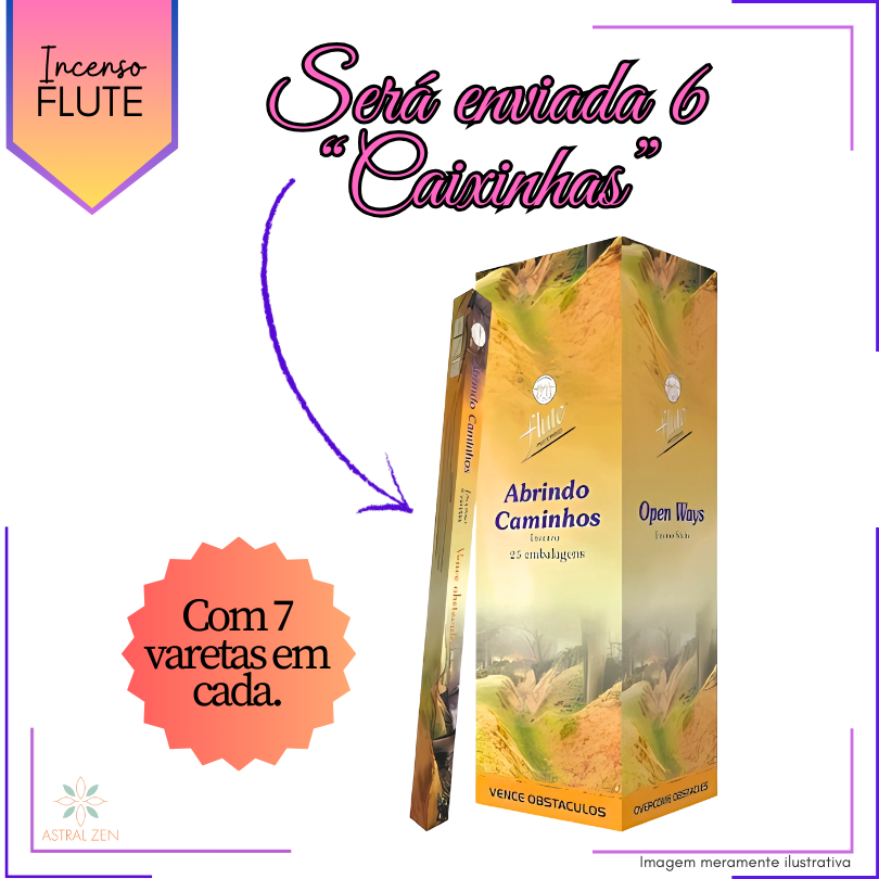 Incenso Flute Abrindo Caminhos - Kit com 6 Iguais ou Variados