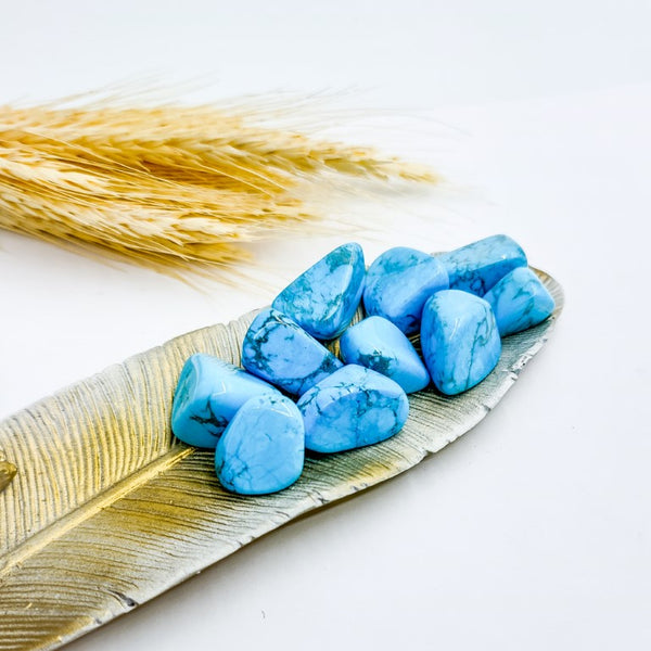 Pedra Turquesa Azul Rolada - Kit 100g