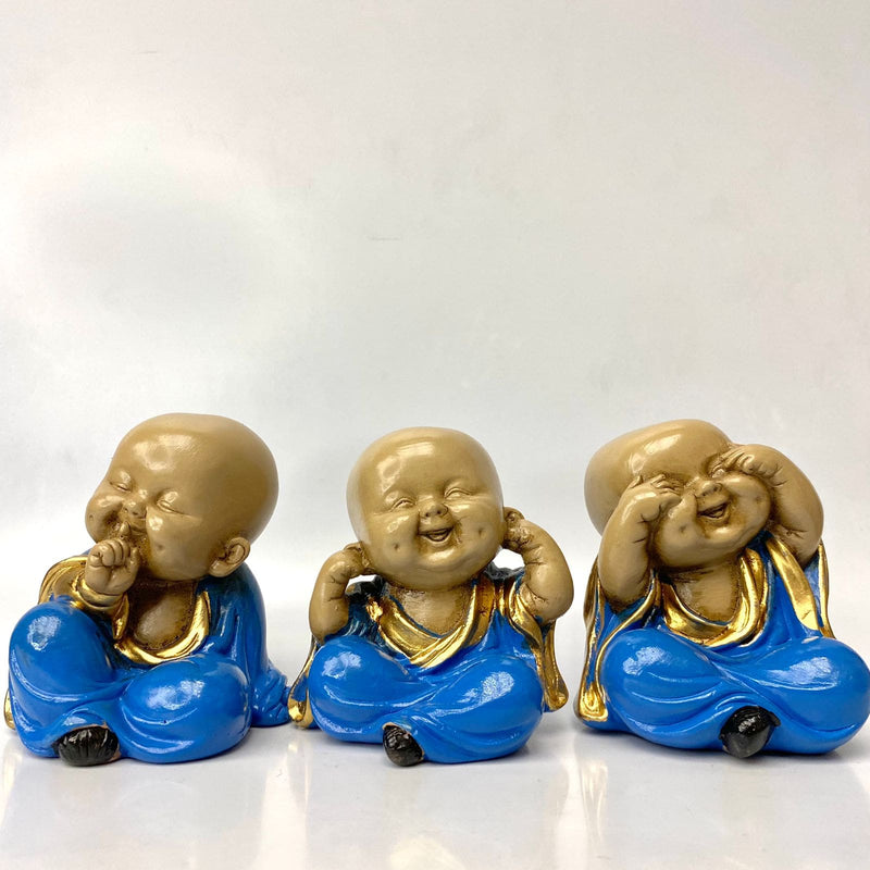 Trio Buda da Sabedoria 9 cm