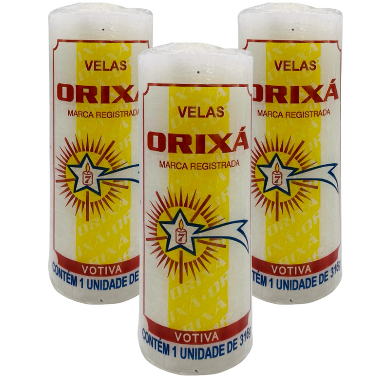 3 Velas Votivas Orixá 316g 100% Parafina Pura