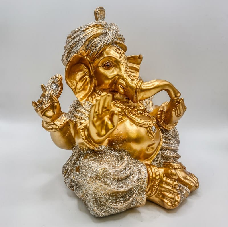 Ganesha Dourado com Turbante