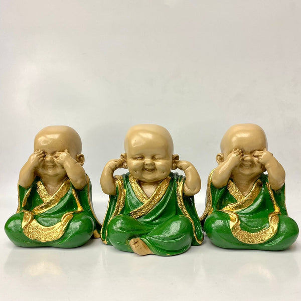 Trio Buda da Sabedoria 14 cm