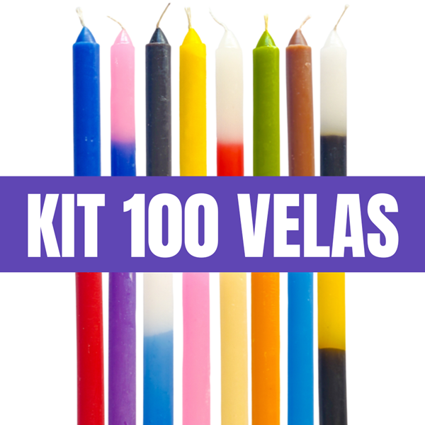 100 Velas Palito de Cor Parafina 7 Horas  (16 x 2 cm.)