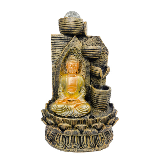 Fonte Esotérica Decorativa Com Bola Giratória - Buda Hindu