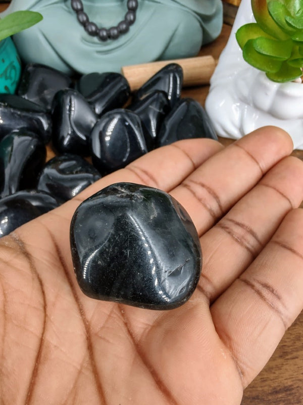 Pedra Obsidiana Rolada - Kit Com 2 Unidades