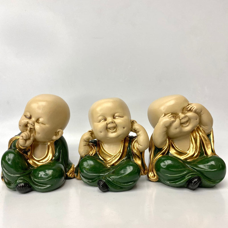 Trio Buda da Sabedoria 9 cm