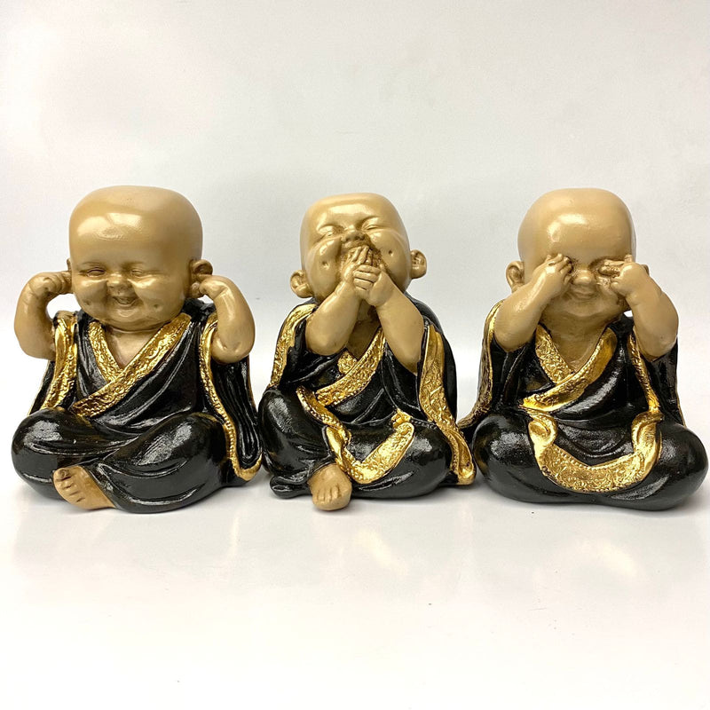 Trio Buda da Sabedoria 14 cm