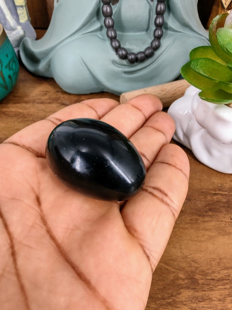 Esfera Oval De Obsidiana