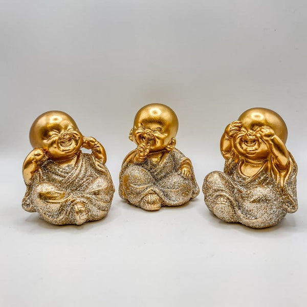 Trio Buda da Sabedoria Dourado