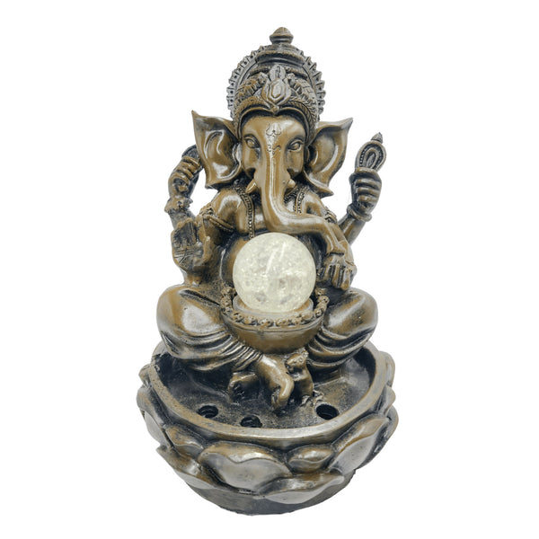 Fonte Esotérica Decorativa Ganesha Com Bola Giratória
