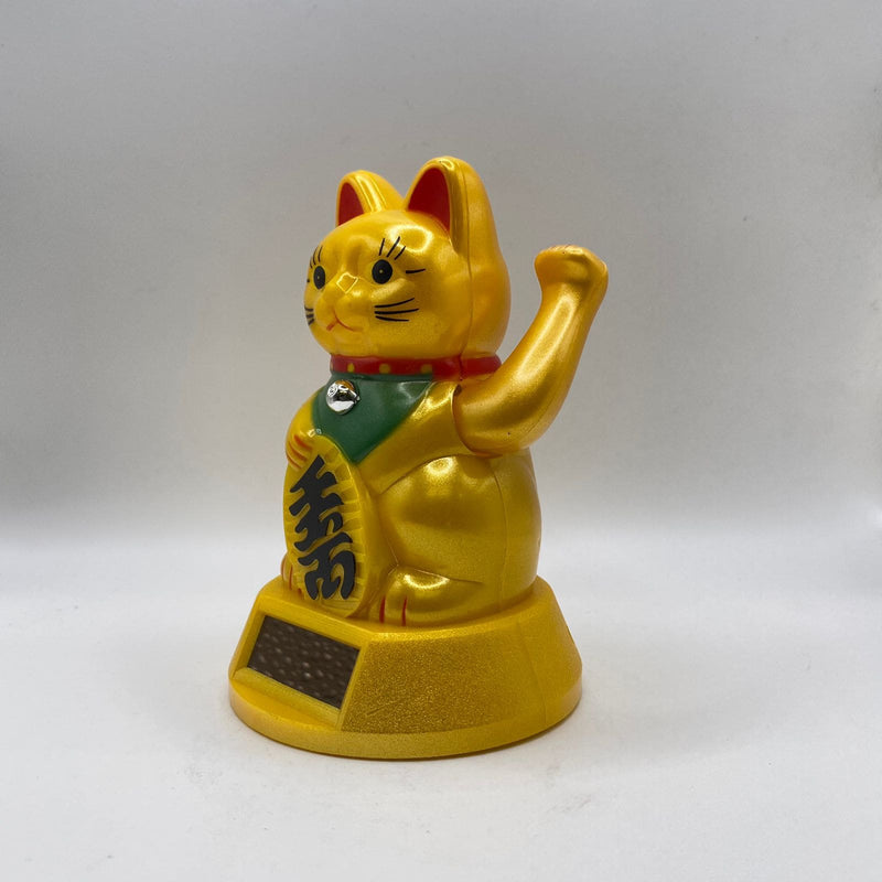 Gato Dourado Da Sorte e Prosperidade Manekineko Recarregável Solar