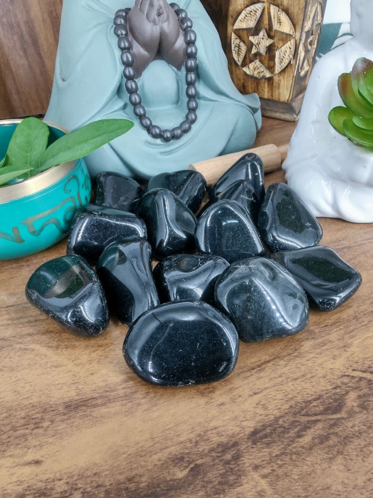 Pedra Obsidiana Rolada - Kit Com 2 Unidades