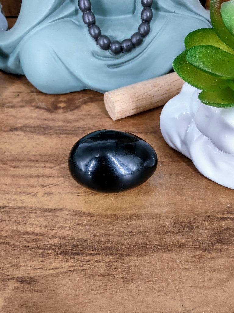 Esfera Oval De Obsidiana