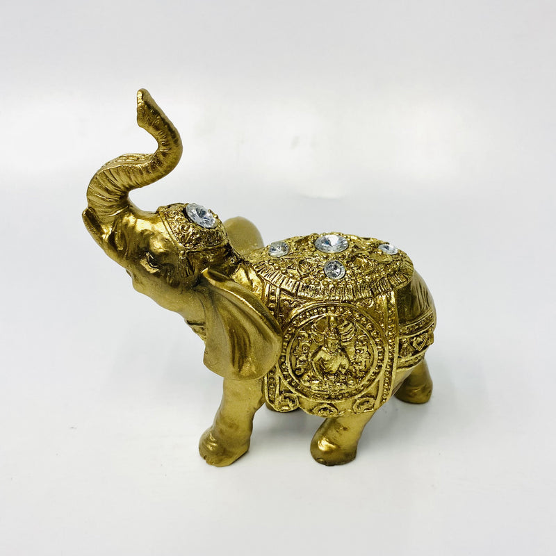 Elefante Dourado com Pedrinhas 13 cm