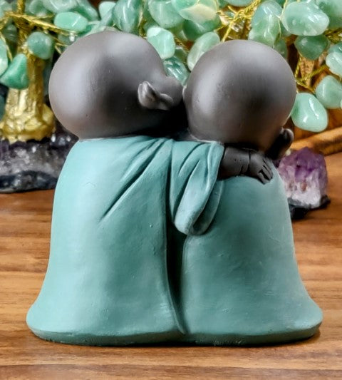 Baby Buda - Dupla conversando - Verde Escuro - Astral zen