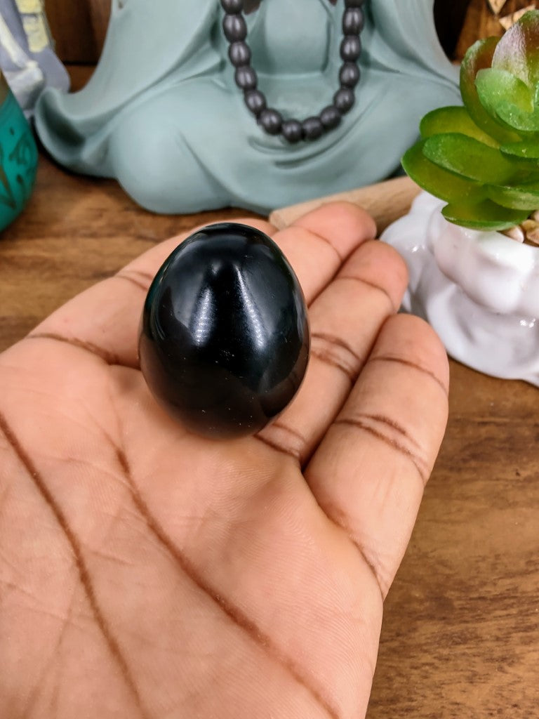 Esfera Oval De Obsidiana