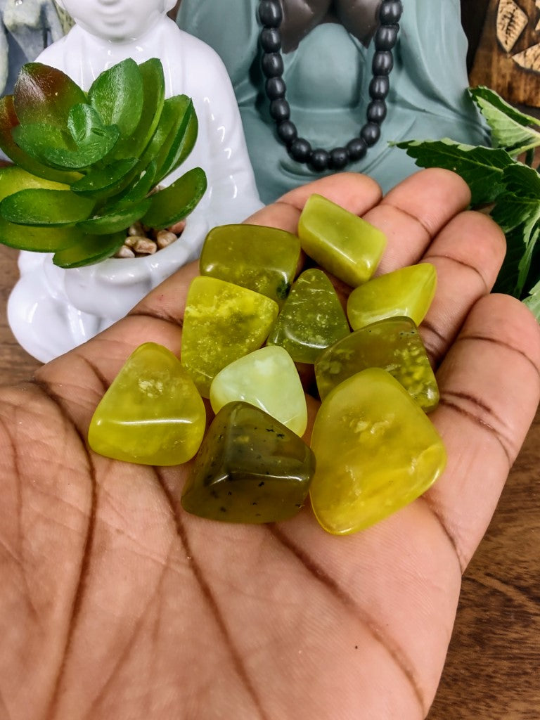 Pedra Jade Pequena Rolada - Kit 100g