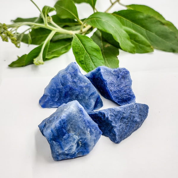 Pedra Quartzo Azul Bruta - Kit Com 5 Unidades