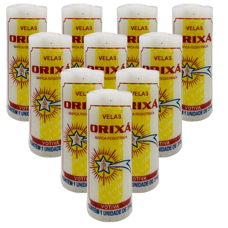 10 Velas Votivas Orixá 316g 100% Parafina Pura