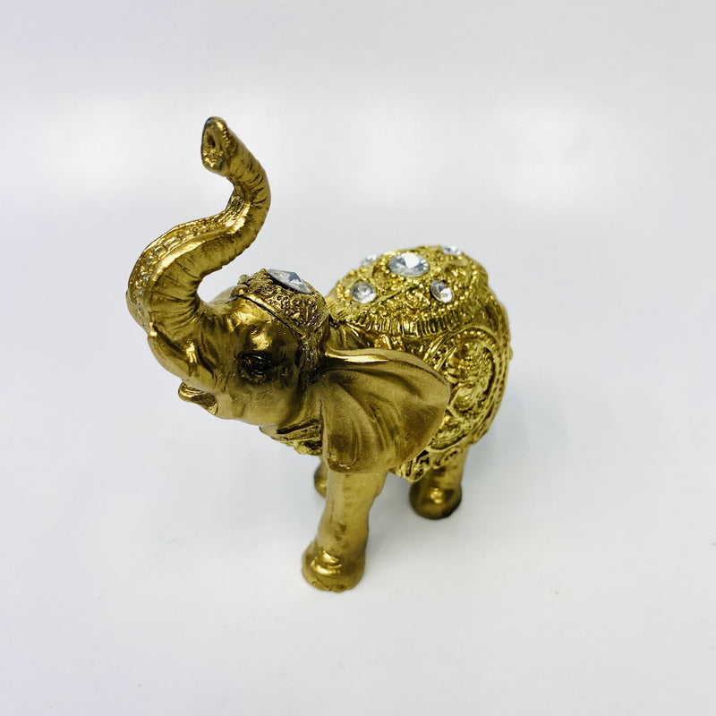 Elefante Dourado com Pedrinhas 13 cm