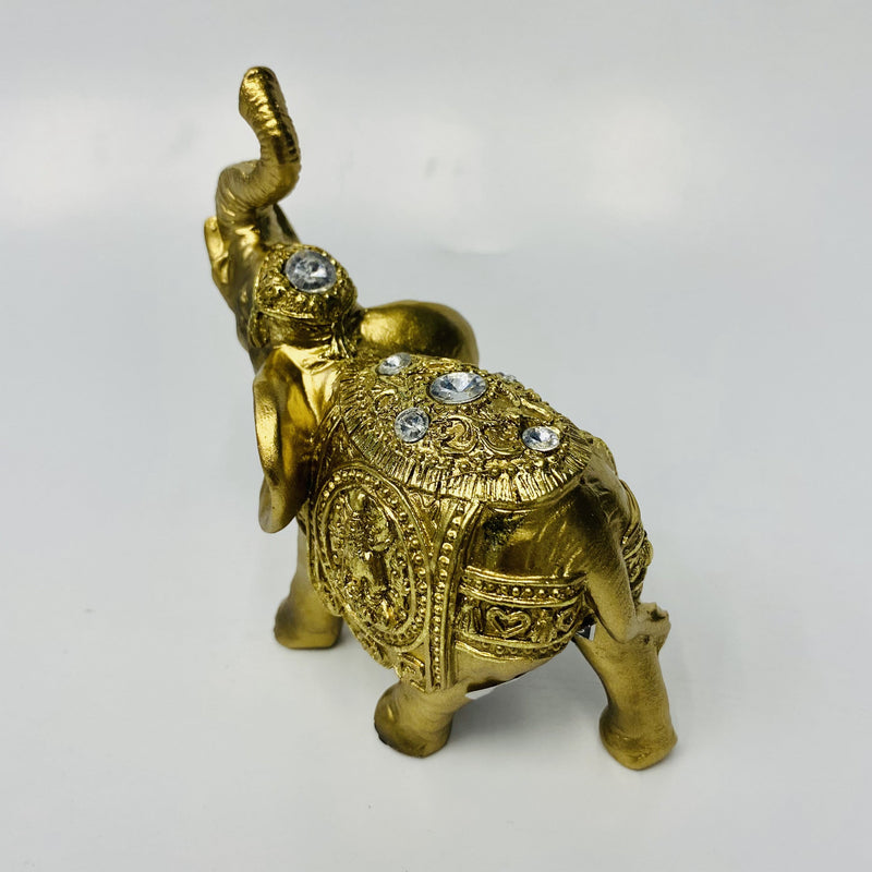 Elefante Dourado com Pedrinhas 13 cm