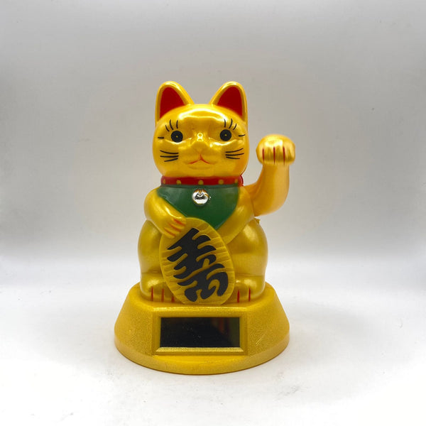 Gato Dourado Da Sorte e Prosperidade Manekineko Recarregável Solar